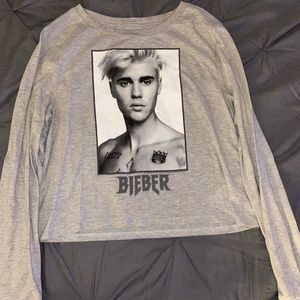 Justin Bieber Gray Long sleeve